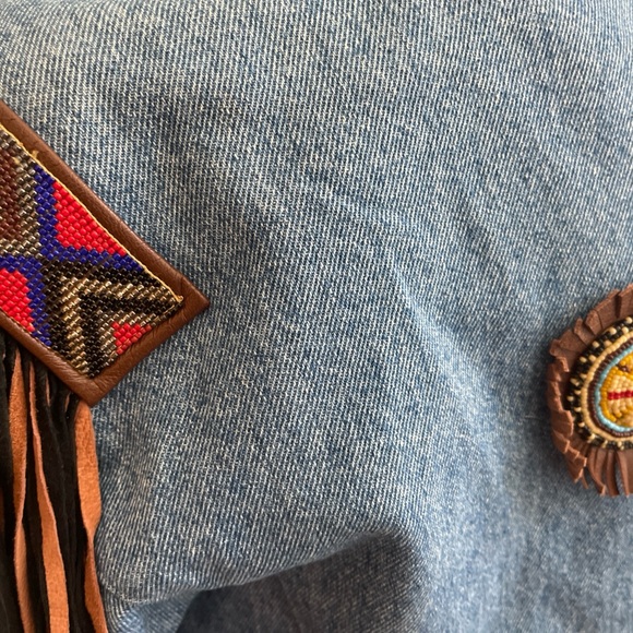 Vintage Brown and Black Fringe Women's Jacket - Picture 3 of 6